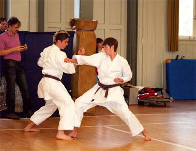 Die Freudenst�dter Karateka stellten in der Turn- und Festhalle ihren Sport vor. Fotos: Lajko